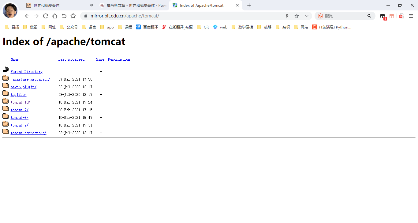 https://mirror.bit.edu.cn/apache/tomcat/ https://mirror.bit.edu.cn/apache/tomcat/